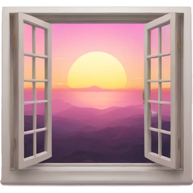 window with pink sunset view  emoji