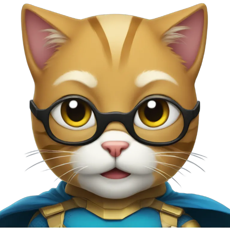 Superhero cat emoji