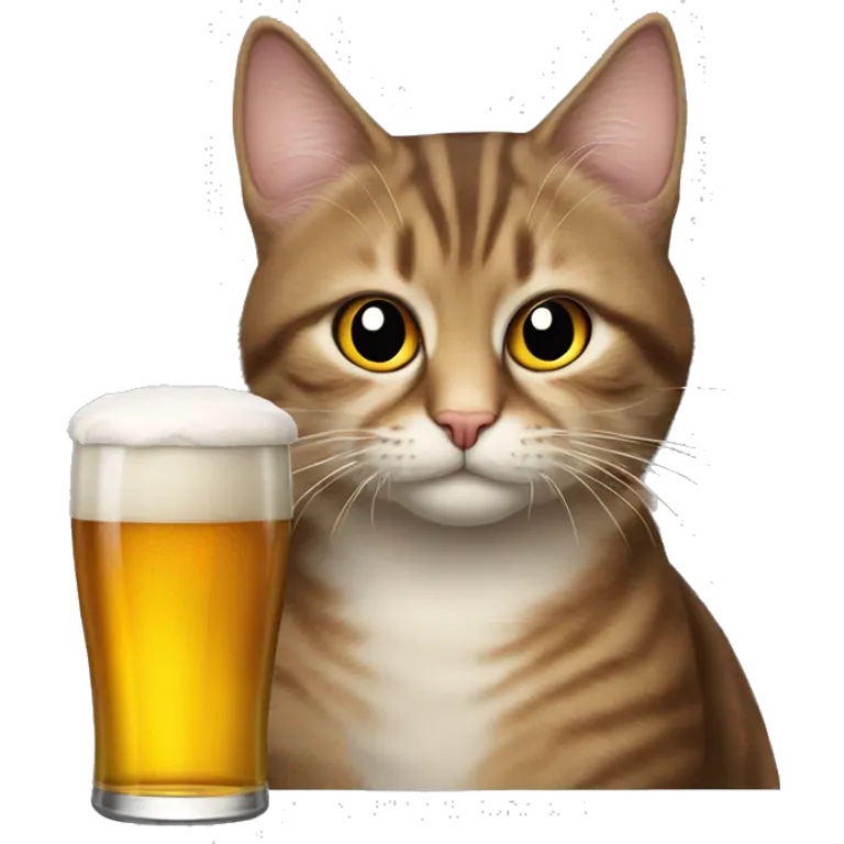 Gato com copo de cerveja emoji