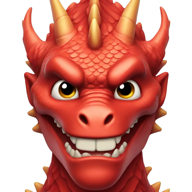 Red Dragon face front view emoji