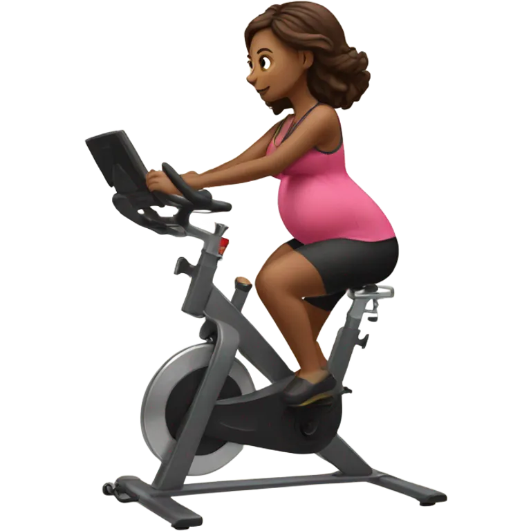 Pregnant girl on spin bike emoji
