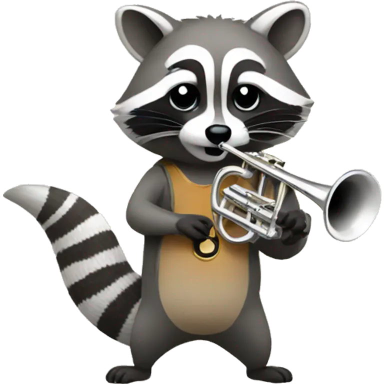 raccoon playing trumpet emoji