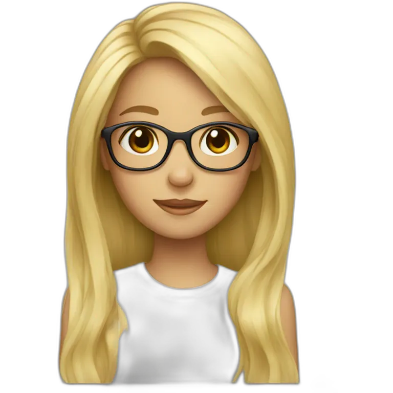 blond girl with glasses and long hair emoji