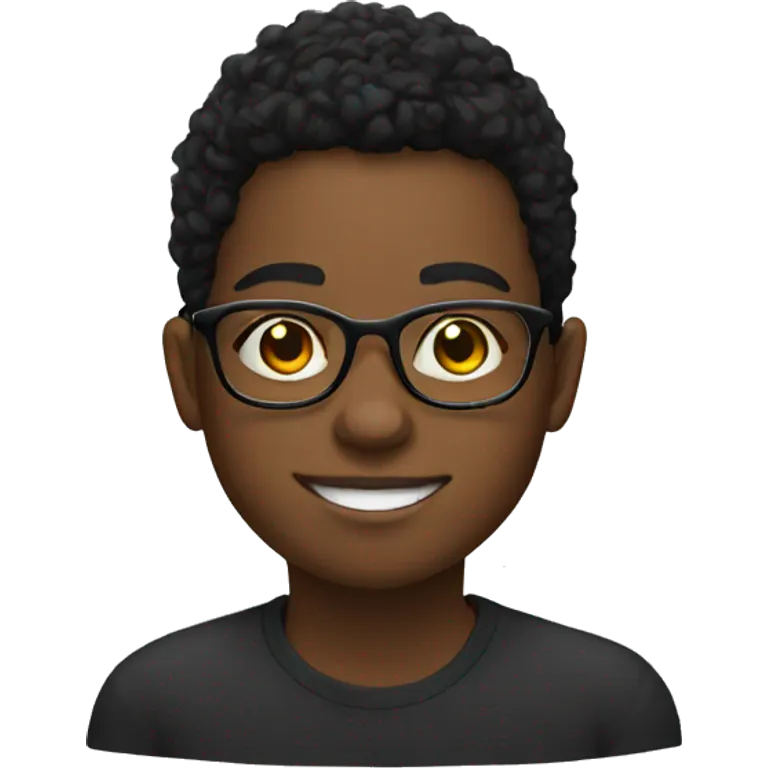 Black teen whit glasses  emoji