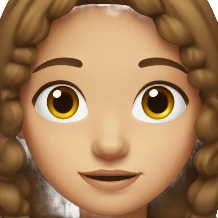 Cute girl with brown hair and brown eyes  emoji