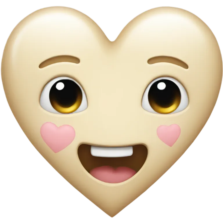 Cream heart emoji