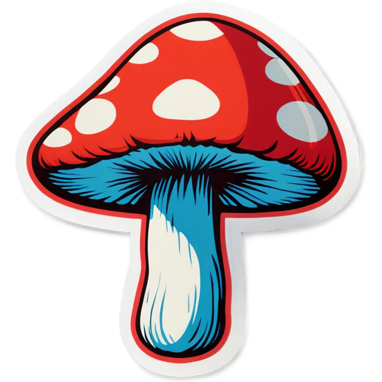 Pop art mushroom emoji