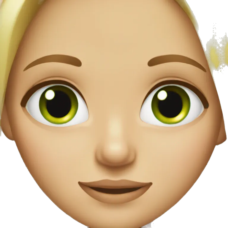 Blond girl with green eyes emoji