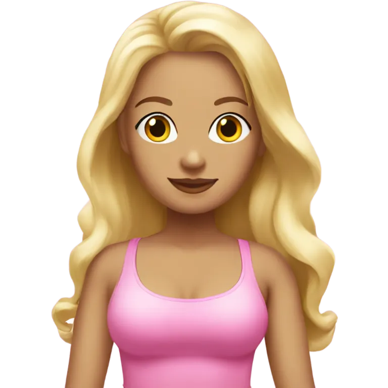 Blonde curvy Pilates princess pink emoji