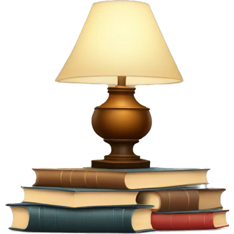 Lamp and stacks of books  emoji