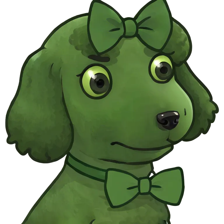 poodle with a bow emoji