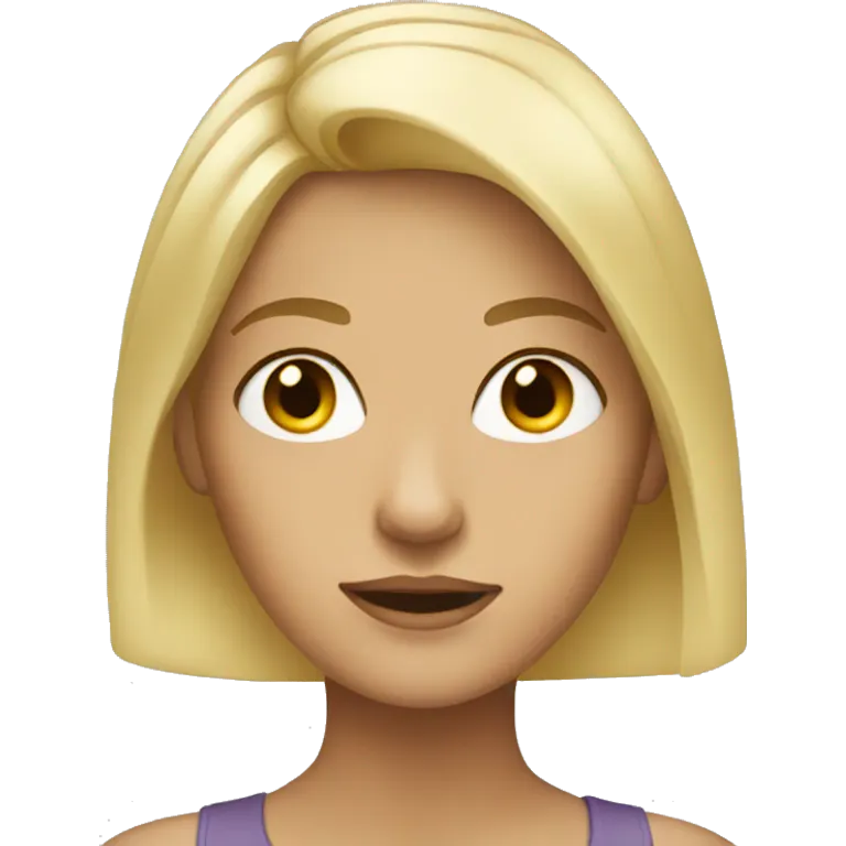 blond woman with grey eyes emoji
