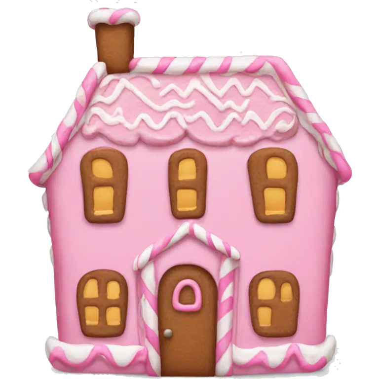 A pink gingerbread house emoji