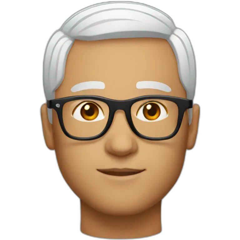 white men short hair using orange glasses emoji