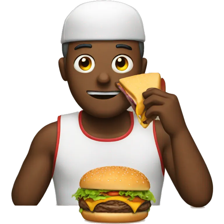 Man eating a burger emoji