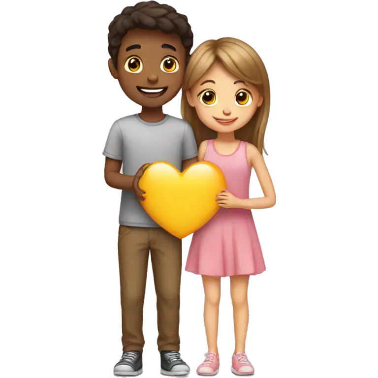 Boy showing love to girl emoji