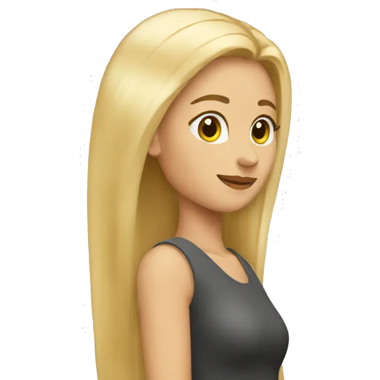 mujer rubia pelo largo emoji