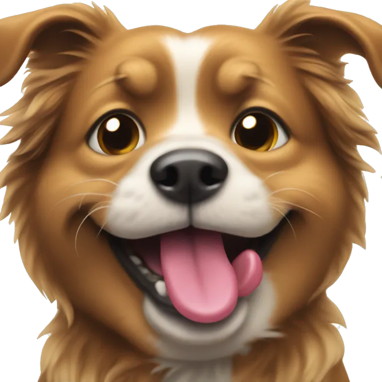playful dog with tongue out emoji