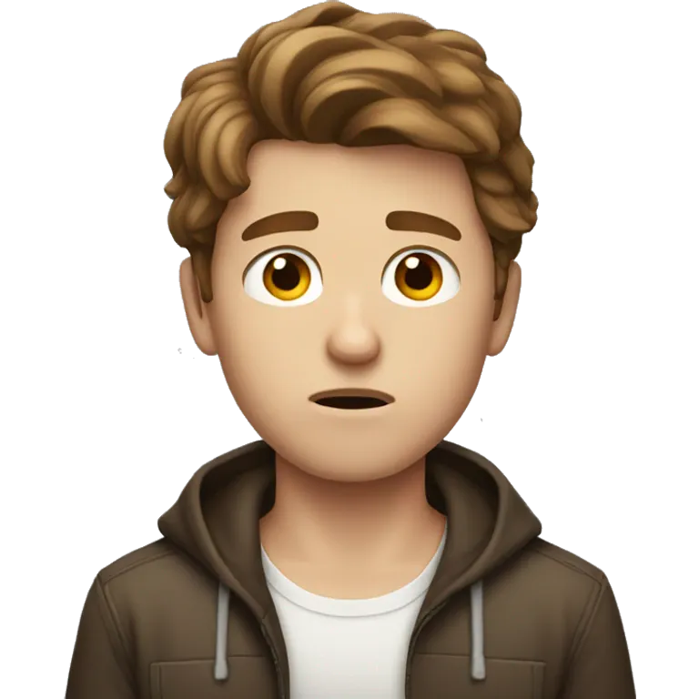 Brown haired white Boy annoyed emoji