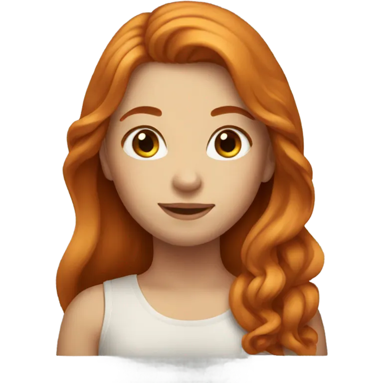 Beautiful girl, long hair, ginger emoji