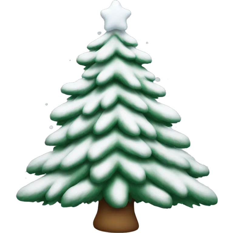 snowy Christmas tree emoji