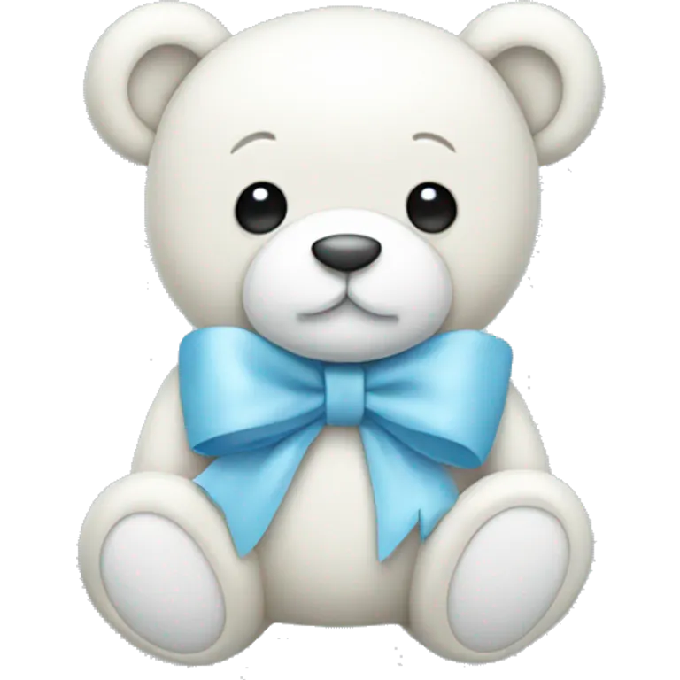 Light blue teddy with white bow emoji