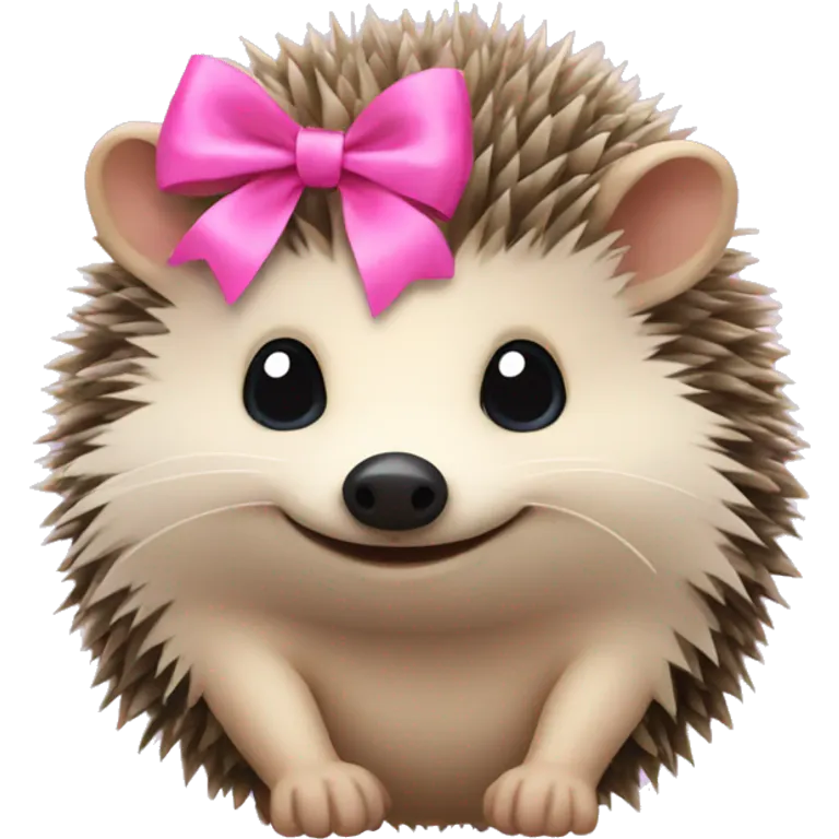 hedgehog with a pink bow emoji