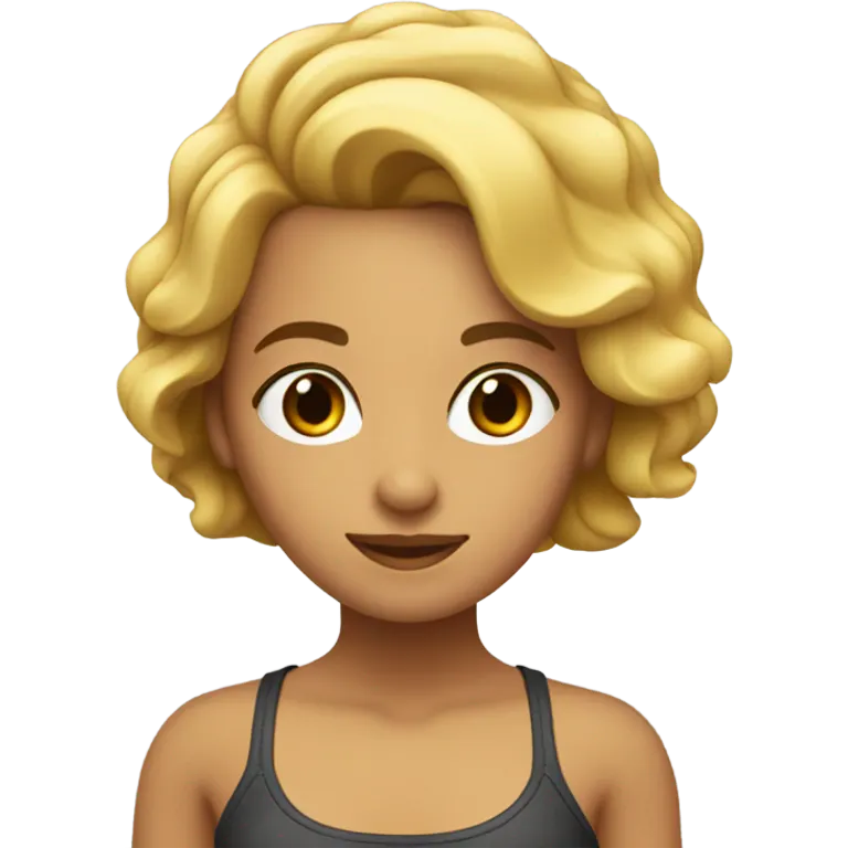 Chica blanca, cabello rubio oscuro en la playa emoji