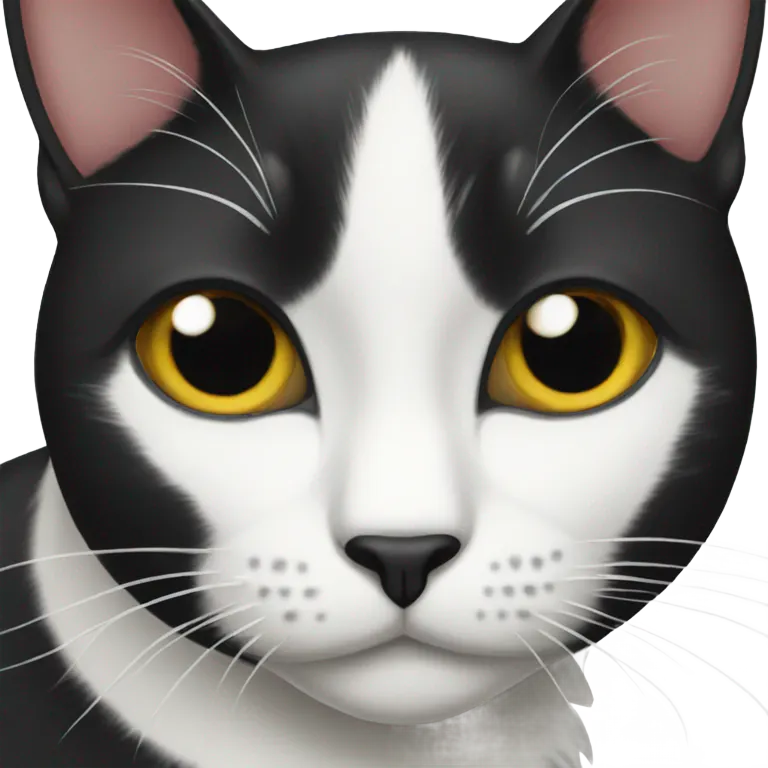 Black and white cat emoji