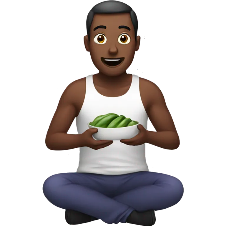 Man eating eggplant emoji