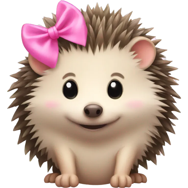 hedgehog with a pink bow emoji