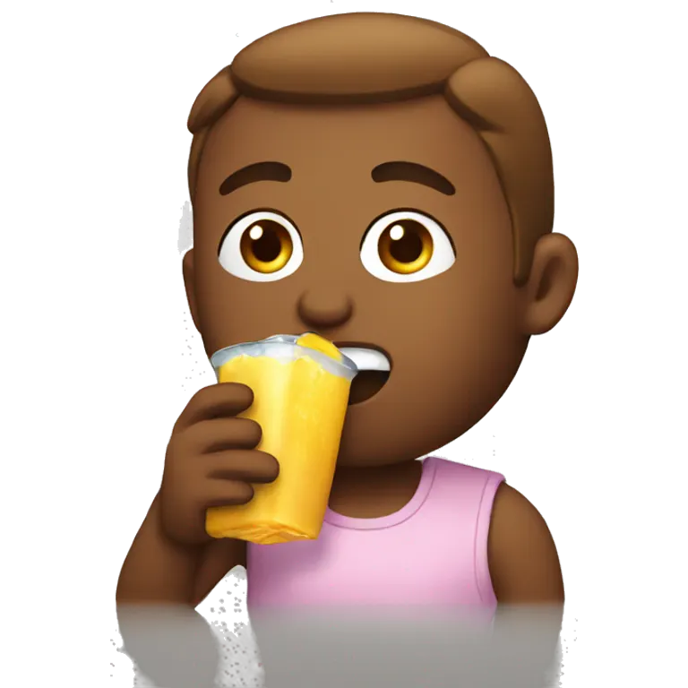 Emoji drinking a juicebox emoji
