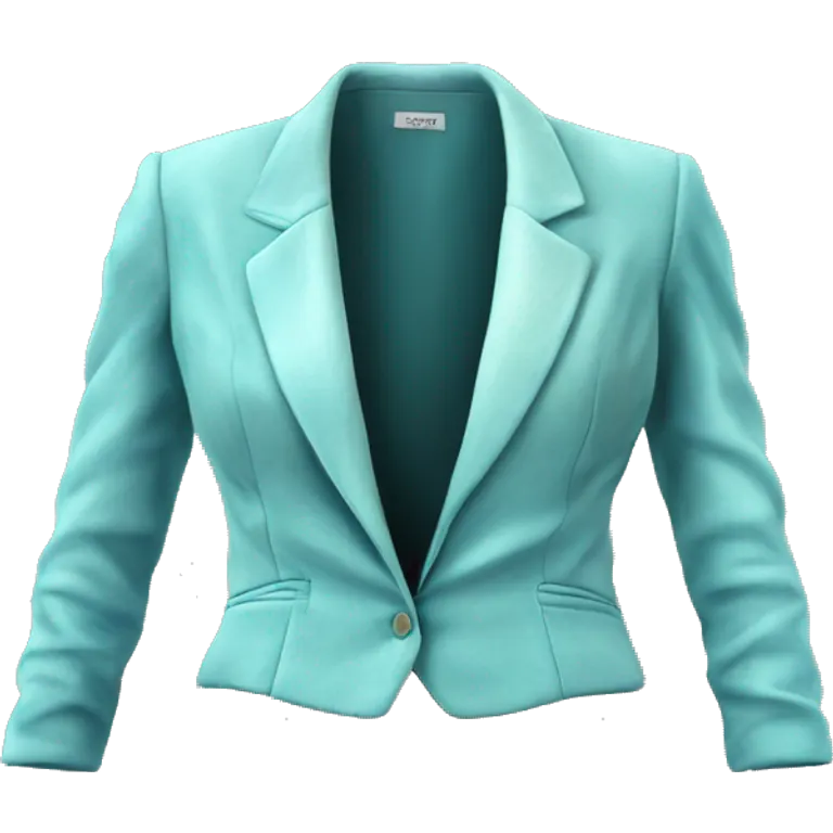Hyper Realistic isolated side view of a pair of velvet light robins egg blue feminine blazer jacket. emoji