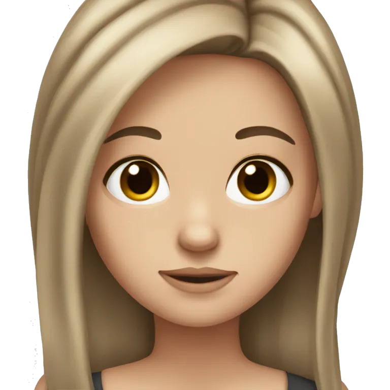 A white girl long brown hair  emoji