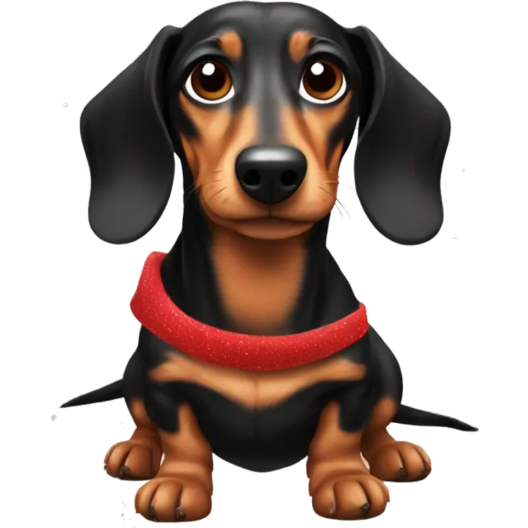 Christmas dachshund emoji