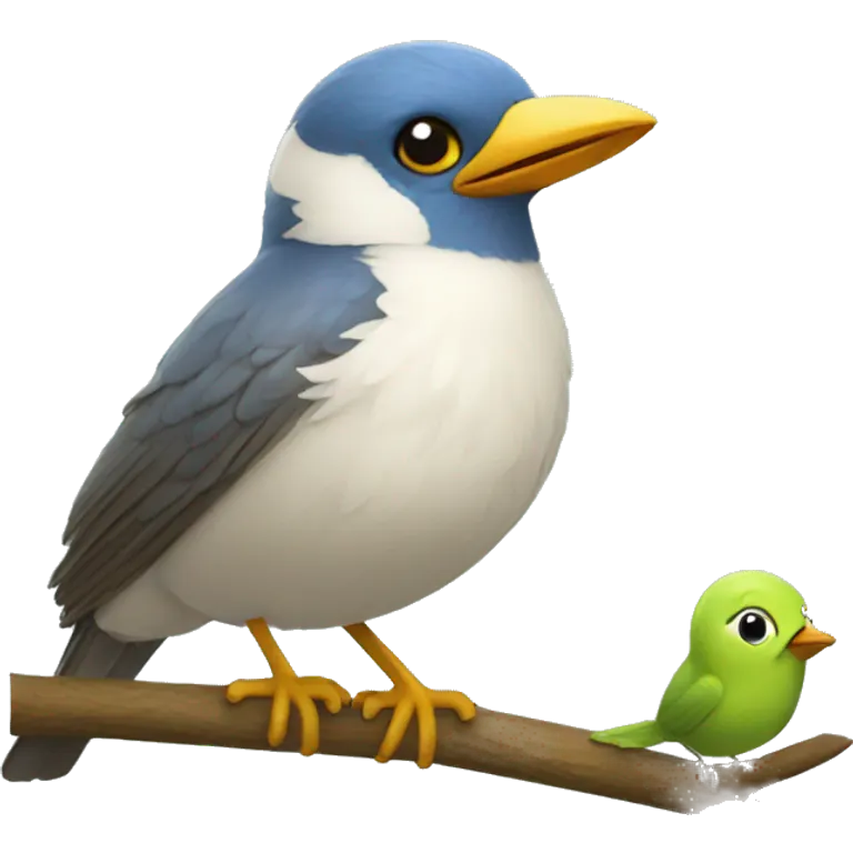 Oiseau qui fait un bisou emoji