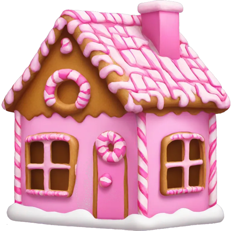 Pink gingerbread house emoji