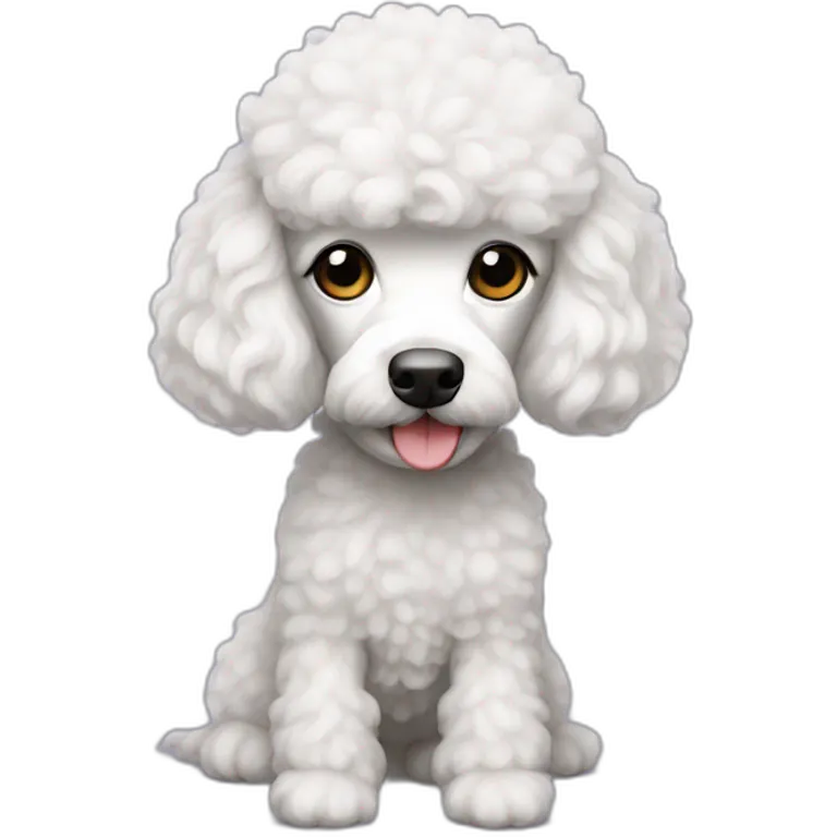 Poodle white mini emoji