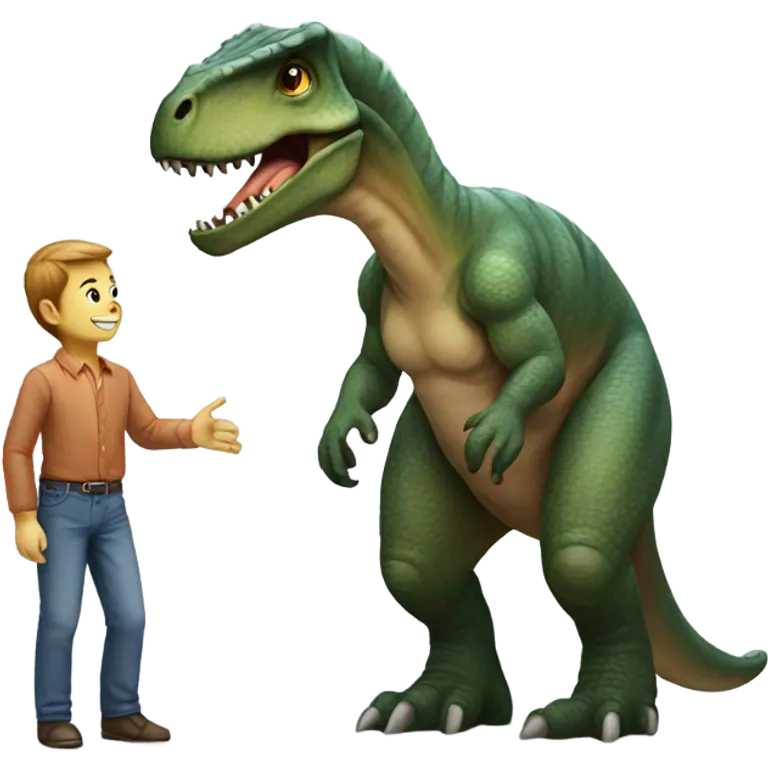 dinosaur holding a human emoji