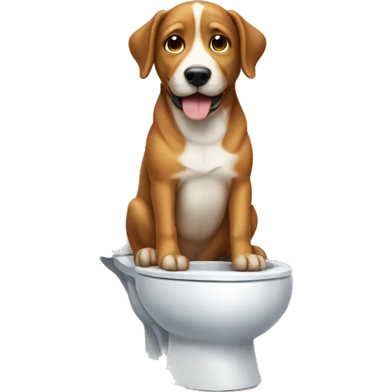 Dog sitting on a toilet emoji