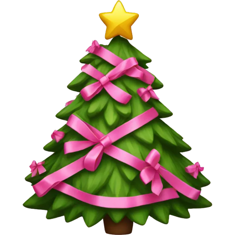 Christmas tree with pink bows  emoji