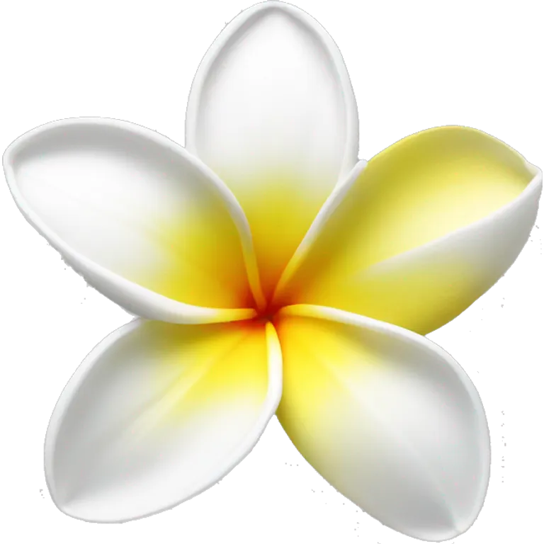 White and yellow frangipani flower emoji