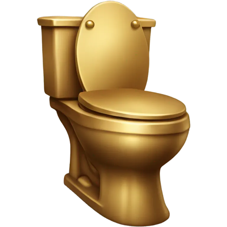 Golden toilet with brown smudges on the seat emoji