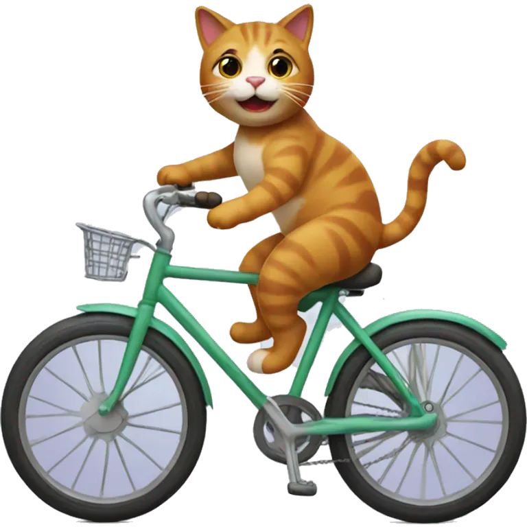 a cat riding a bike emoji