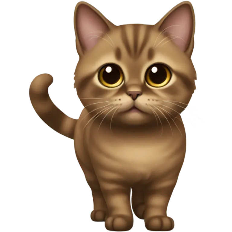 Brown munchkin cat standing emoji