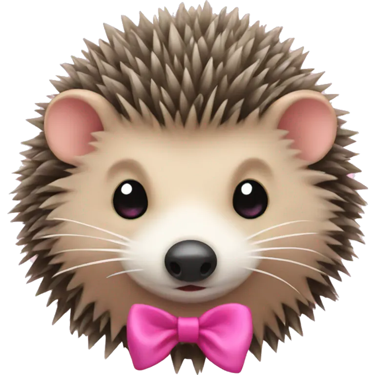 hedgehog with a pink bow emoji