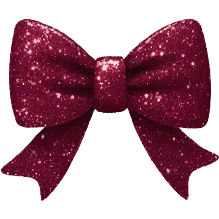 burgundy glitter bow emoji