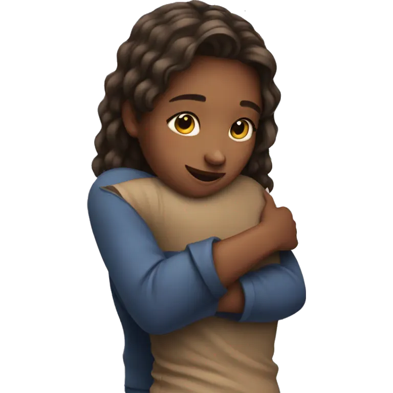 Girl hugging emoji