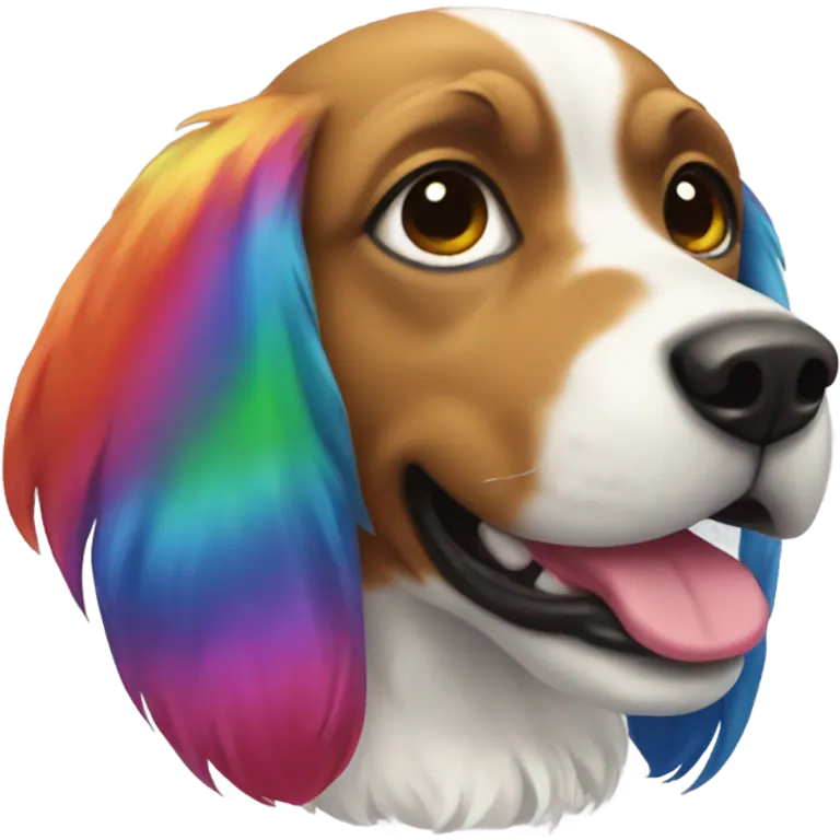 Rainbow dog emoji