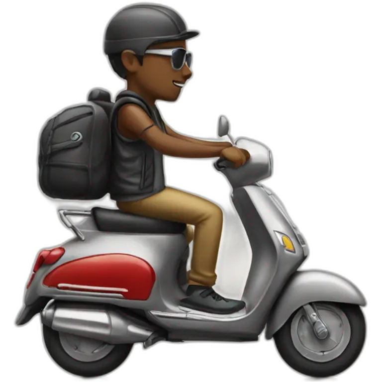 Le rappeur jul sur un scooter emoji